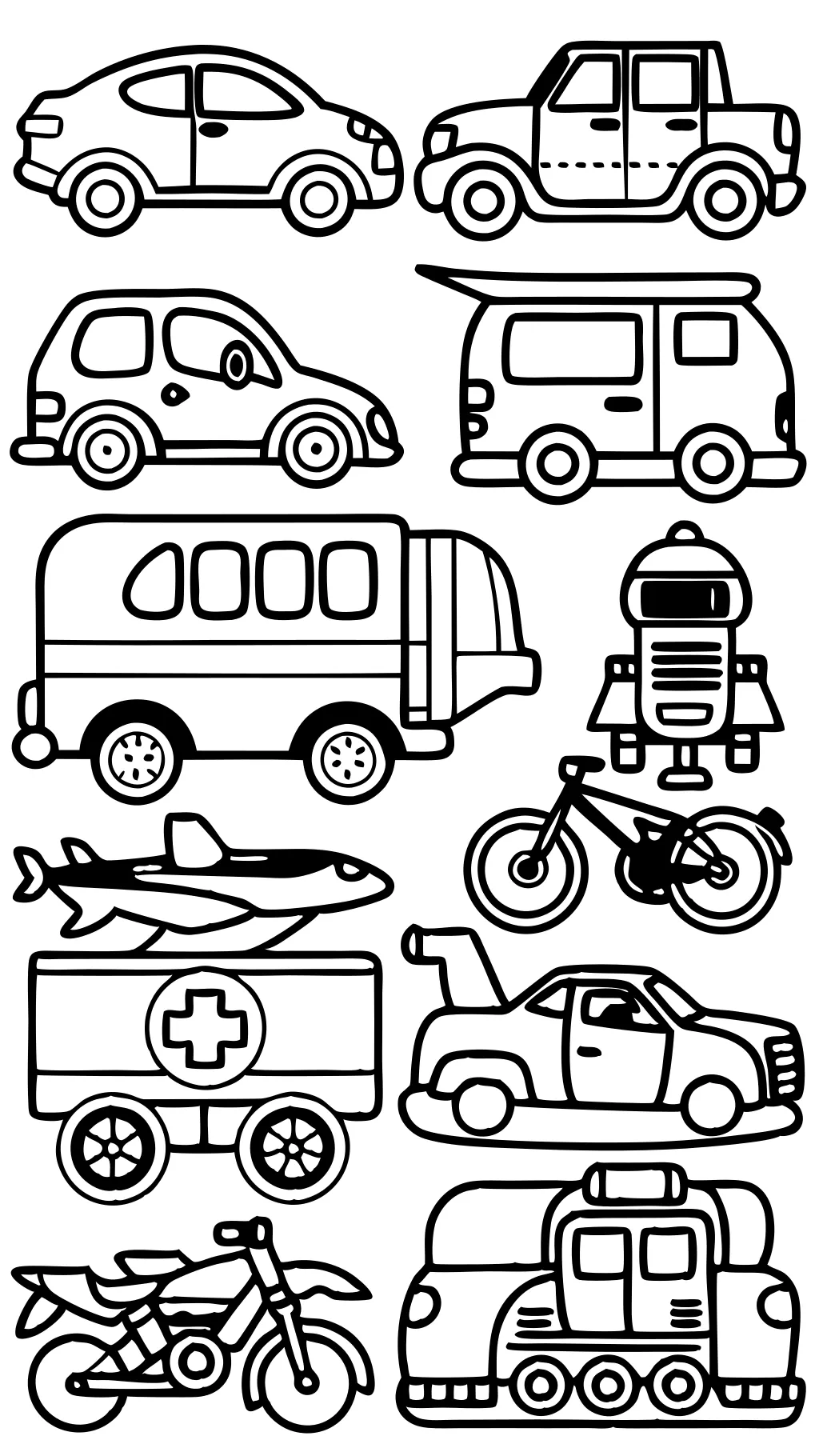 vehicle coloring pages